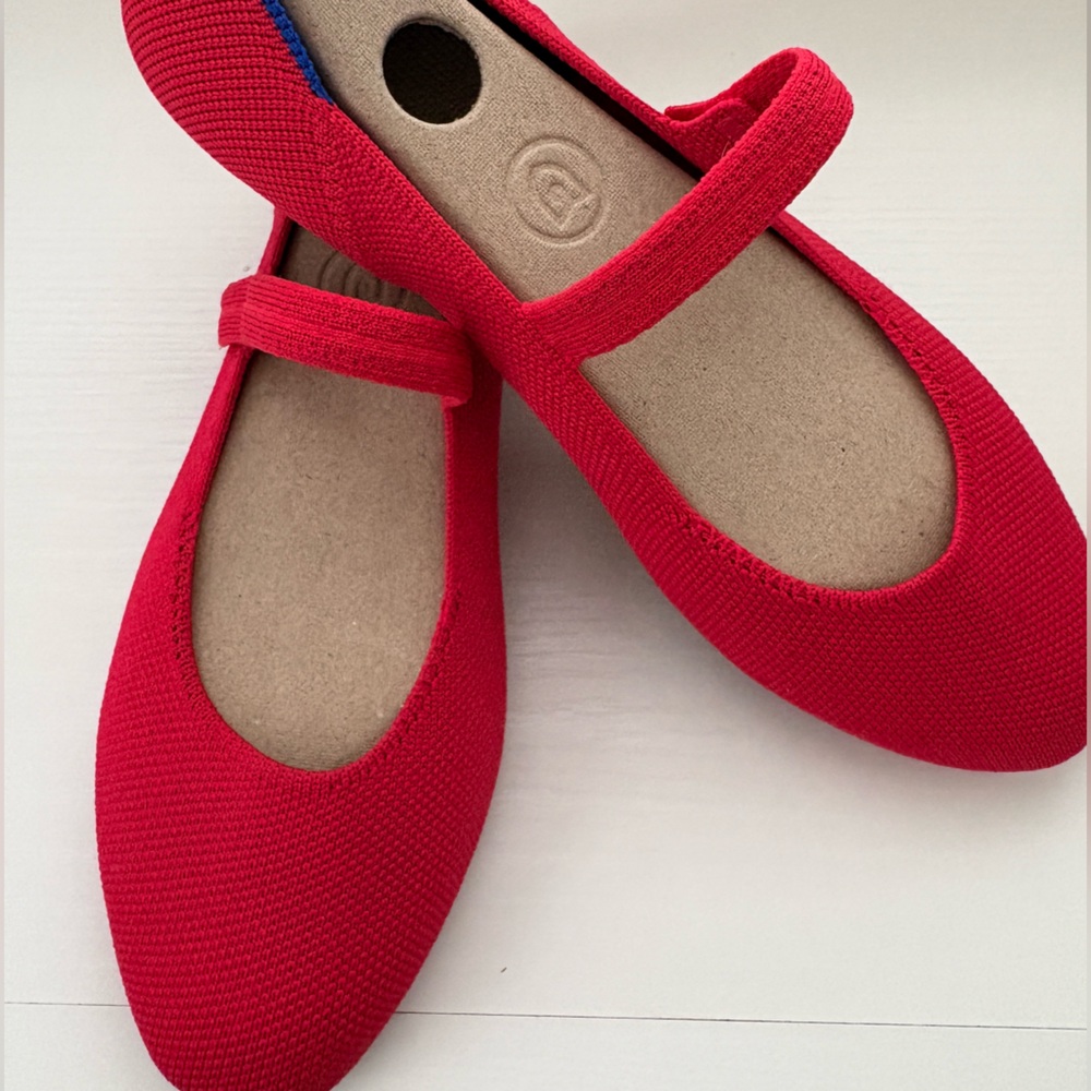 Rothys the Square Mary Jane in Lollipop Red